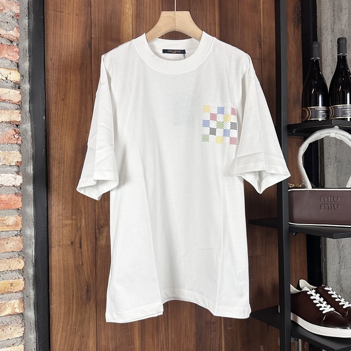 ルイヴィトン メンズ ラウンドネック半袖Tシャツ -  Round- lvc7361x