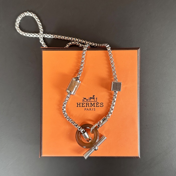 エルメス メンズ ホワイト ゴールド ネックレス -   - acc1105x