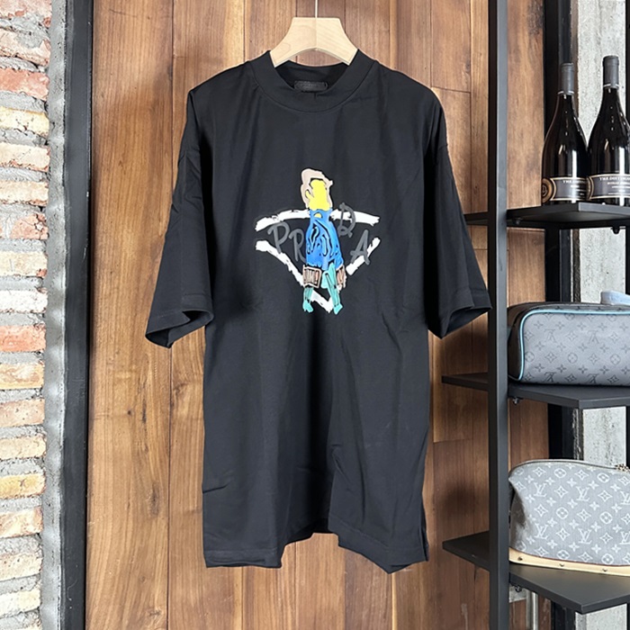 プラダ メンズ ラウンドネック半袖Tシャツ - Round- prc7243x