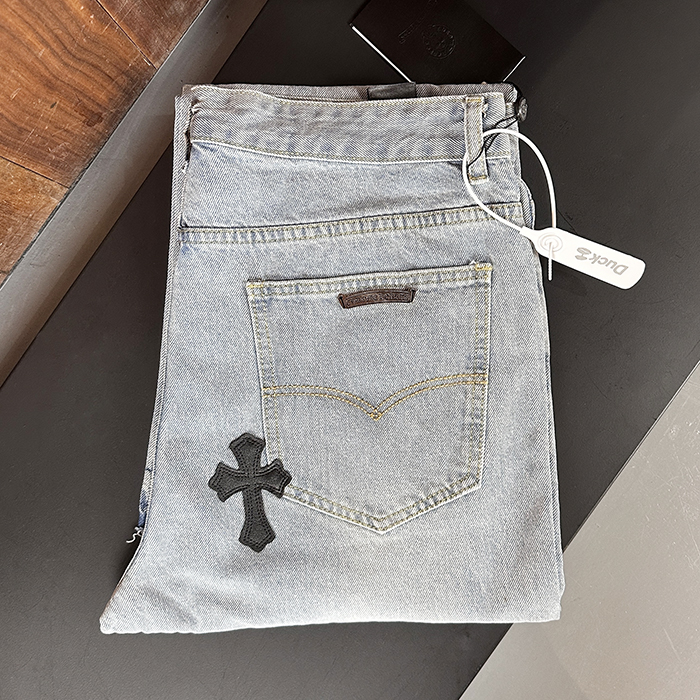 クロムハーツ メンズ トレンディ ブルー ジーンズ -  - ch118x