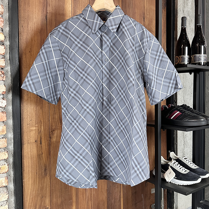 バーバリー メンズ クラシック 半袖 シャツ -buc7184x