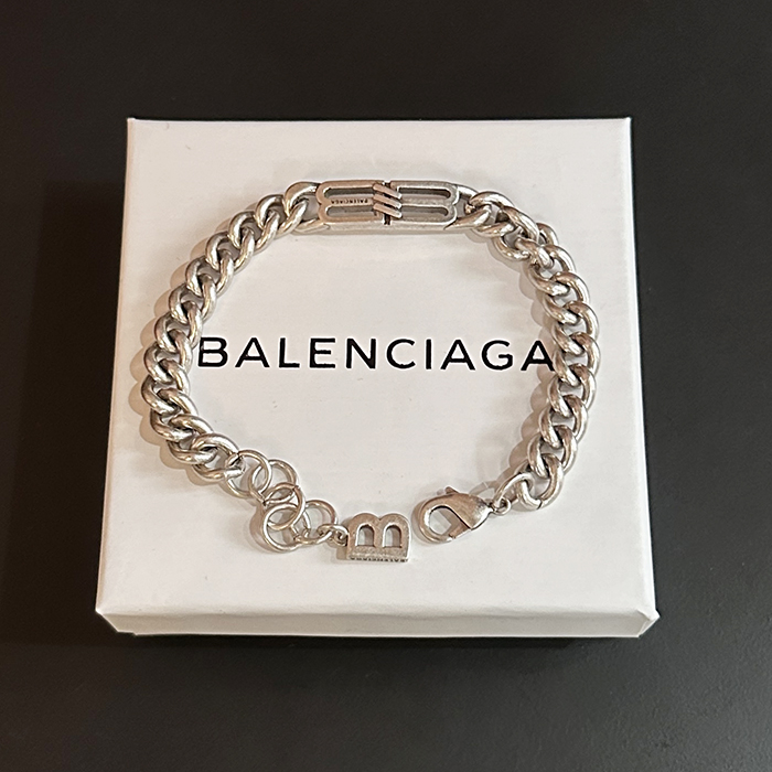 バレンシアガ メンズ ホワイト ゴールド ブレスレット -   - acc495x