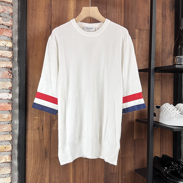 トムブラウン メンズ ラウンドネック半袖Tシャツ -  - thc7626x