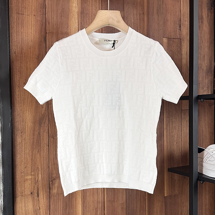フェンディ レディース ホワイト 半袖Tシャツ -  White  - fec888x