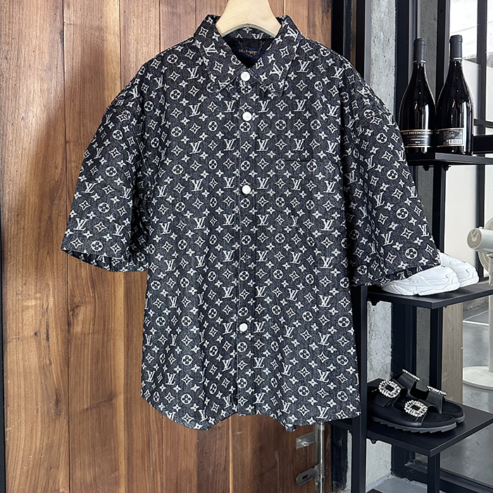 ルイヴィトン メンズ ブラック 半袖 シャツ -   - lv673x