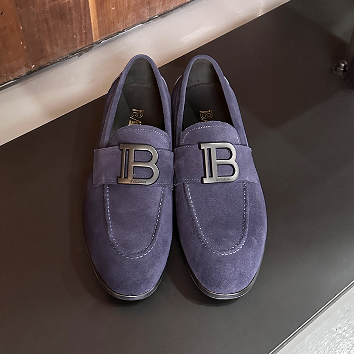 バルマン メンズ ネイビーローファー - Balmain Navy- bas48x
