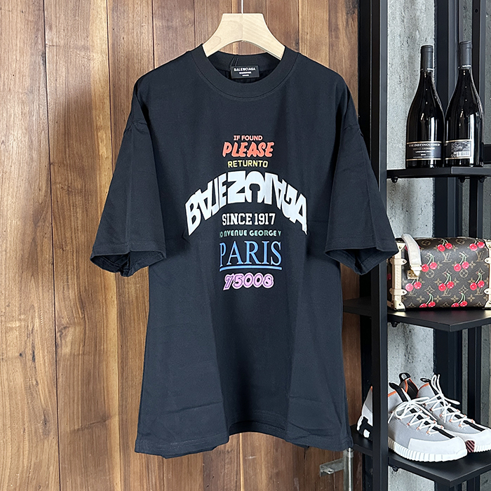 バレンシアガ メンズ ラウンドネック半袖Tシャツ -  Round- bac6587x
