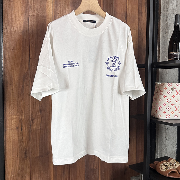 ルイヴィトン メンズ ラウンドネック半袖Tシャツ -  Round- lvc7357x