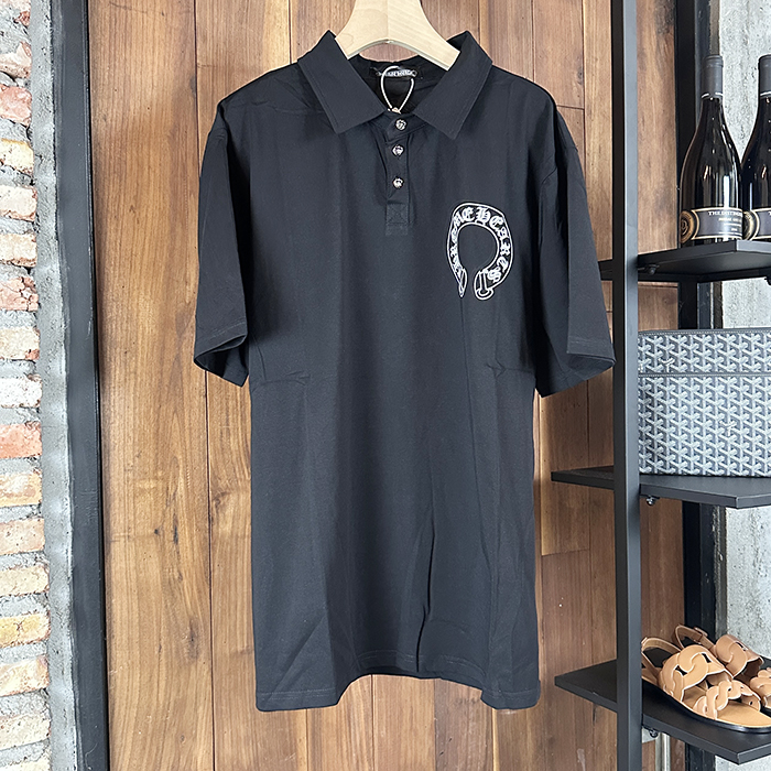 クロムハーツ メンズ ブラック ポロ 半袖Tシャツ -  - chr0228x
