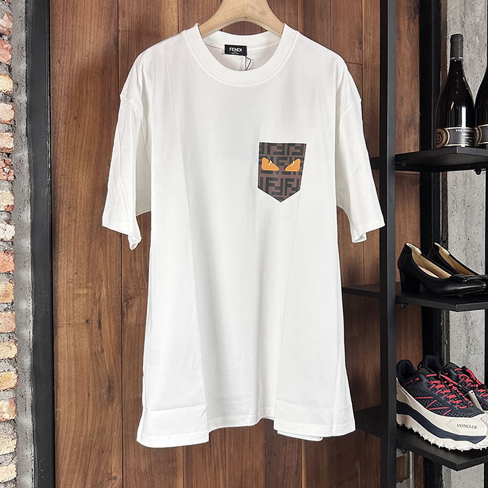 フェンディ メンズ ラウンドネック半袖Tシャツ - Round- fec6650x