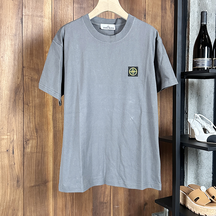ストーンアイランド メンズ グレー クルーネック 半袖Tシャツ - Gray  - st53x