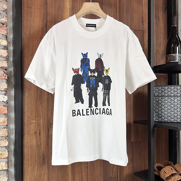 バレンシアガ メンズ ラウンドネック半袖Tシャツ -  Round- bac6939x