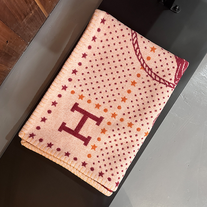 エルメス ウィンター レッド 毛布 -  Red Blanket - acc1778x