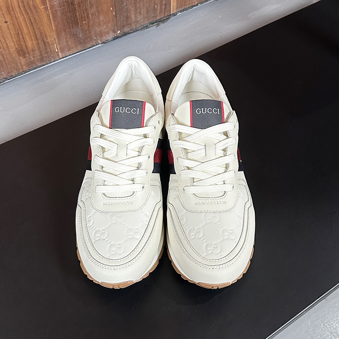 グッチメンズレザースニーカー GUCS0132,アイボリー