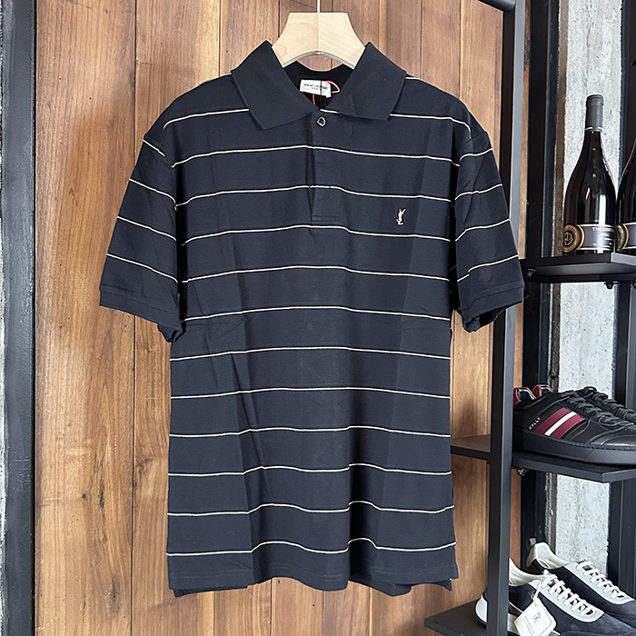 サンローラン メンズ ポロ 半袖Tシャツ - Saint laurent Polo- ysc7670x