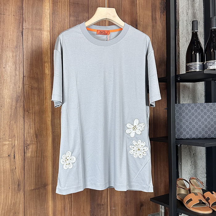 エルメス メンズ ラウンドネック半袖Tシャツ -  Round- hec6730x