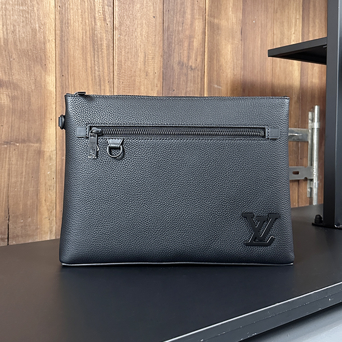  30cm,LOUB2425 - ルイヴィトン メンズレザークラッチバッグ,30cm,ブラック