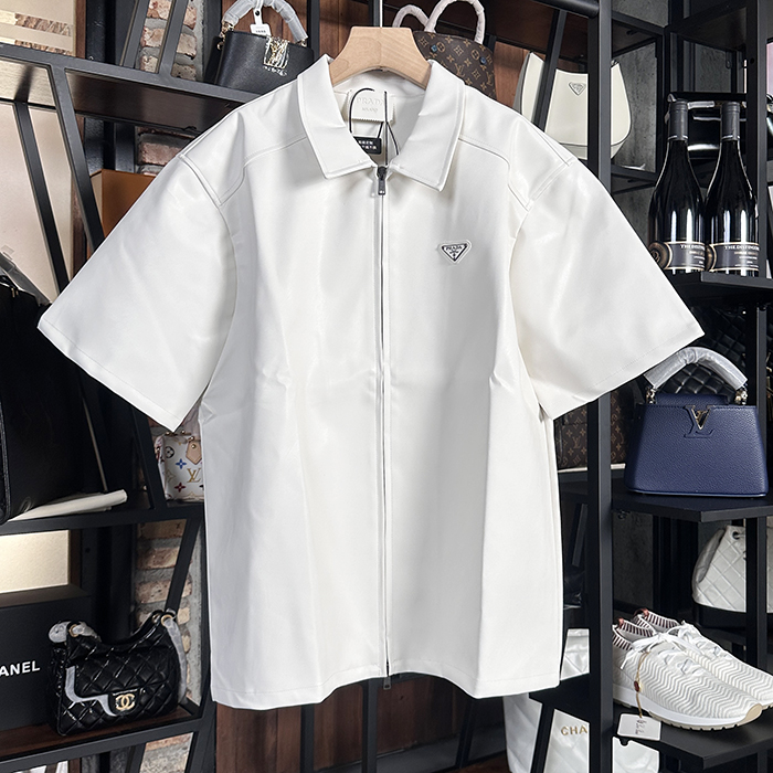 プラダ メンズ ジップアップ 半袖 シャツ - Polo Shirts - prc7578x