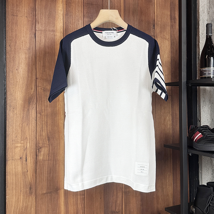 トムブラウン メンズ ラウンドネック半袖Tシャツ -  - thc7621x