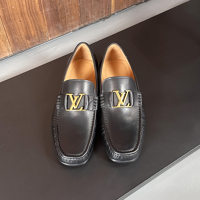 - ルイヴィトンメンズ レザーローファー LOUS1255,ブラック