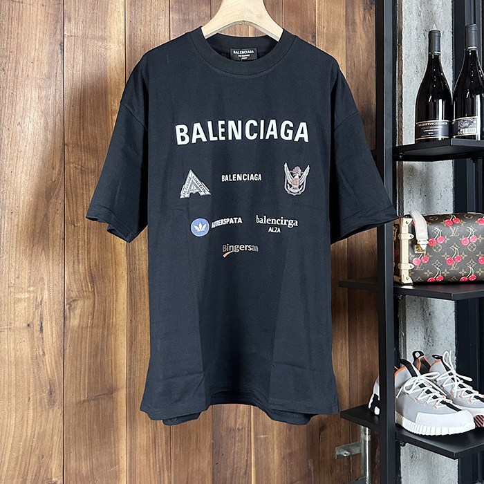 バレンシアガ メンズ ラウンドネック半袖Tシャツ -  Round- bac6588x