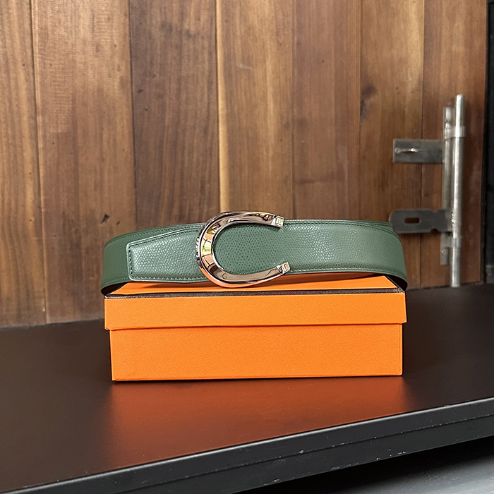 エルメス メンズ ラック バックル リバーシブル ベルト -  Luck Buckle  - bel330x