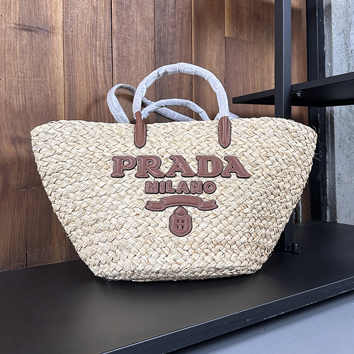 プラダ レディース ラージ ラフィア レザー ショッピングバッグ 1BG479 -  Large Raffia  Shopping - prb7722x
