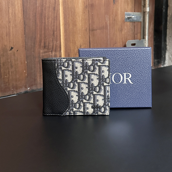 ディオール メンズ ネイビー 二つ折り財布 -  Half s - diw07x