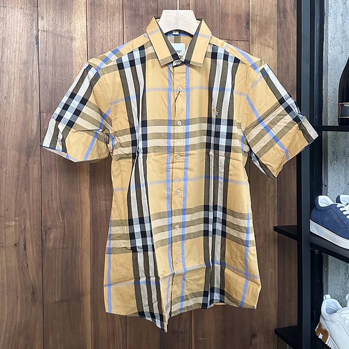 2025 ClassicCheck  - バーバリーメンズ クラシック カジュアル コットン 半袖 シャツ Bur02197x.Size