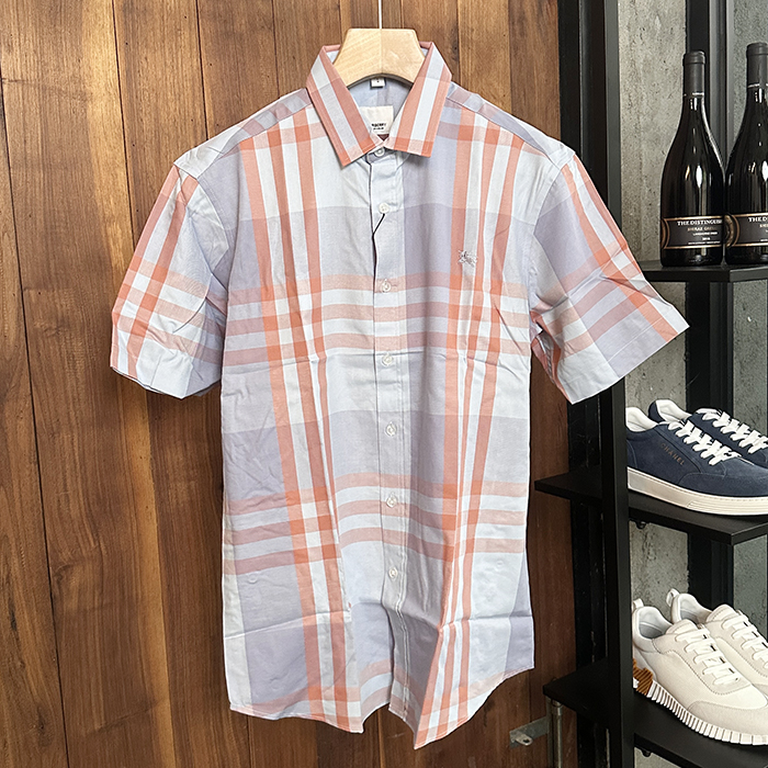 2025 ClassicCheck  - バーバリーメンズ クラシック カジュアル コットン 半袖 シャツ Bur02197x.Size