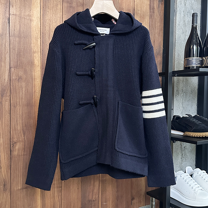 トムブラウン メンズ ネイビー フードジャケット - - th142x