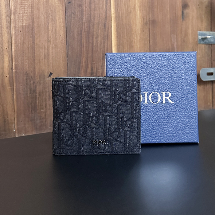  ディオール オブリーク ブラック 二つ折り財布 - di274x