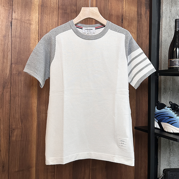 トムブラウン メンズ ラウンドネック半袖Tシャツ -  - thc6882x