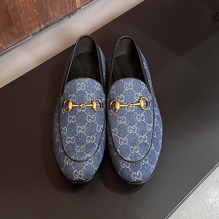 グッチ メンズ ホースビット ブルーローファー - - guc04788x