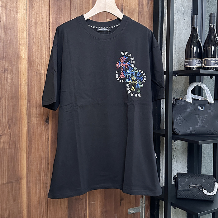 Chrome heartsLogoShort クロムハーツメンズ LOGO カジュアル 半袖Tシャツ Chr0241x.Size(s - 3xl).ブラック