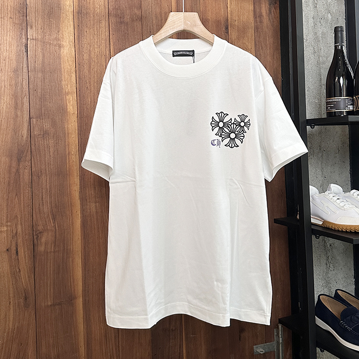 クロムハーツ メンズ ラウンドネック半袖Tシャツ - Round- chc0390x