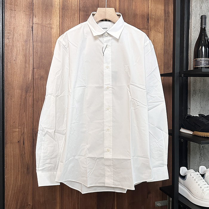 バーバリー メンズ クラシック ホワイト シャツ - White  - bur03884x