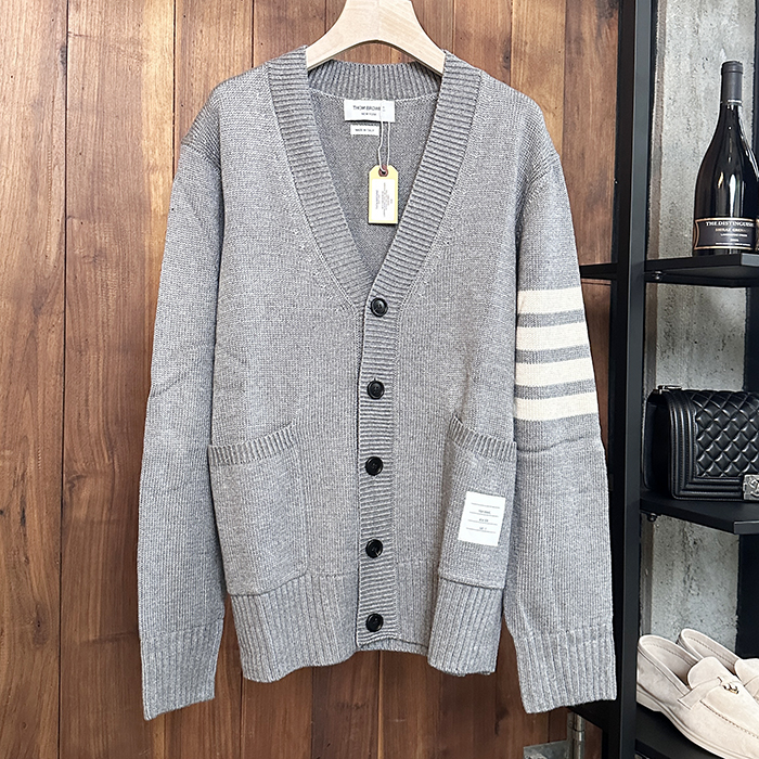 トムブラウン メンズ Vネック カーディガン -   - thc3072x