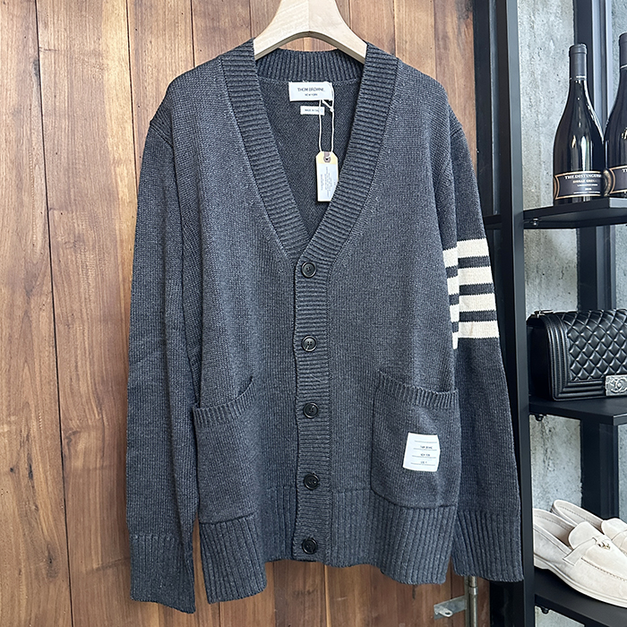 トムブラウン メンズ Vネック カーディガン -   - thc3074x