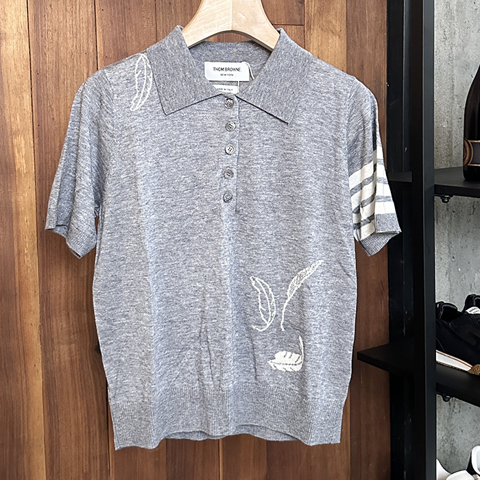 トムブラウン レディース ポロ ニット 半袖Tシャツ -  Polo  - thc7538x