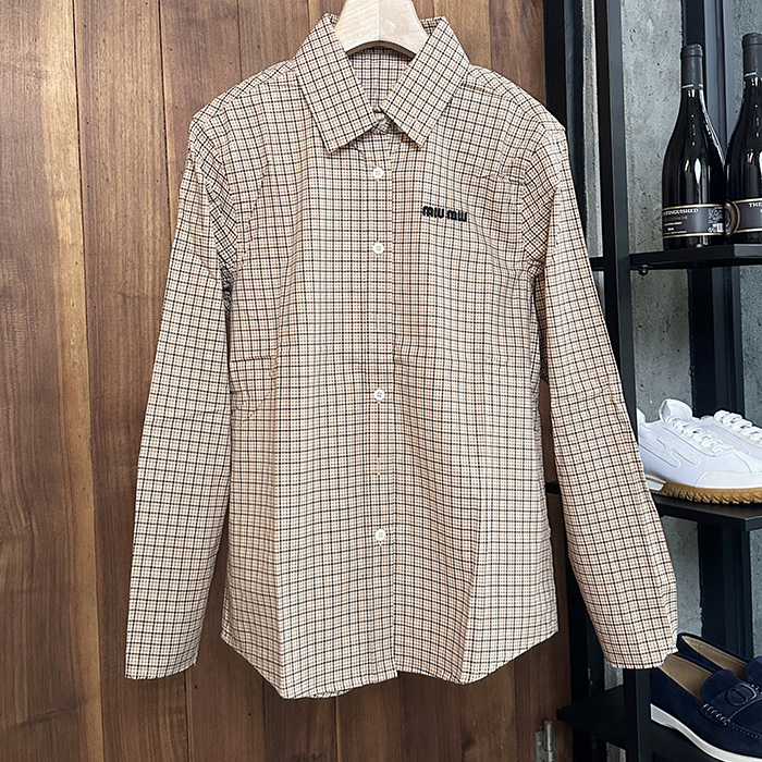 ミュウミュウ ユニセックス チェック シャツ - Flanner Shirts - miu4874x