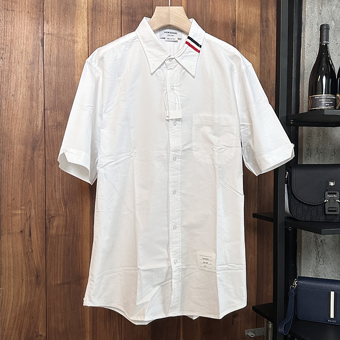 トムブラウン メンズ 半袖 シャツ - White Shirts - thc2369x