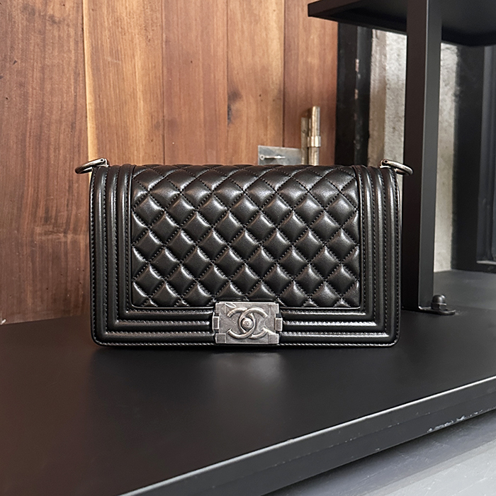 Leboy ,25CM - シャネルルボーイ チェーン ショルダーバッグ 67086 - CHAB0624,25CM,ブラック