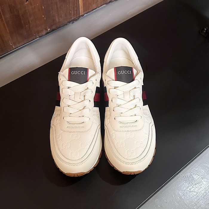 グッチメンズレザースニーカー GUCS0132,アイボリー