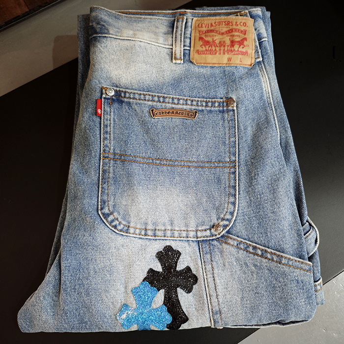 2025クロムハーツ 20205 メンズ カジュアル デニム ジーンズ Chr0330x.ブルー