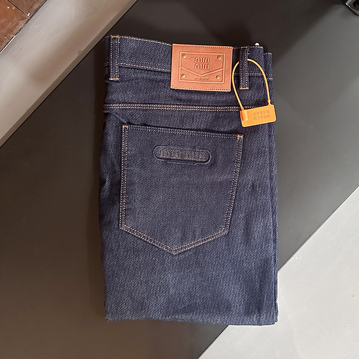 ミュウミュウ メンズ ネイビー ジーンズ -  - mic800x