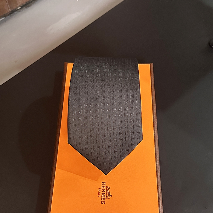  MENS NECKTIE NAVY - エルメス メンズ ネクタイ HM0001