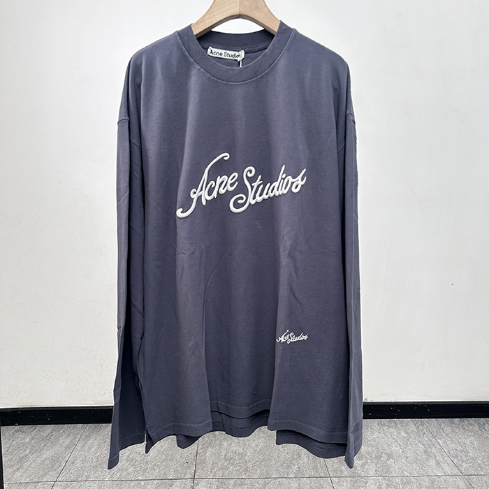 アクネ メンズ クルーネック 長袖Tシャツ - Acne Round- anc8083x