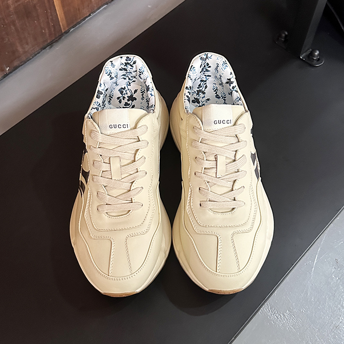 グッチユニセックスレザーランニングシューズGUCS1268,ホワイト