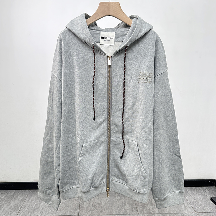 ミュウミュウ メンズ ジップアップ フーディーTシャツ -mic4141x